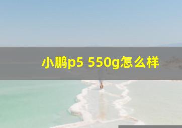 小鹏p5 550g怎么样